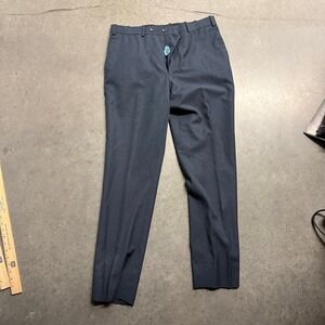 Luca Rossi Italia Mens Navy Blue Wool Blend Dress Pants 36W 31.5L Kelly-A 0P